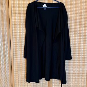 FADE Womens XL Black Open Front Draped Cardigan Longline Jersey Knit Whimsigoth